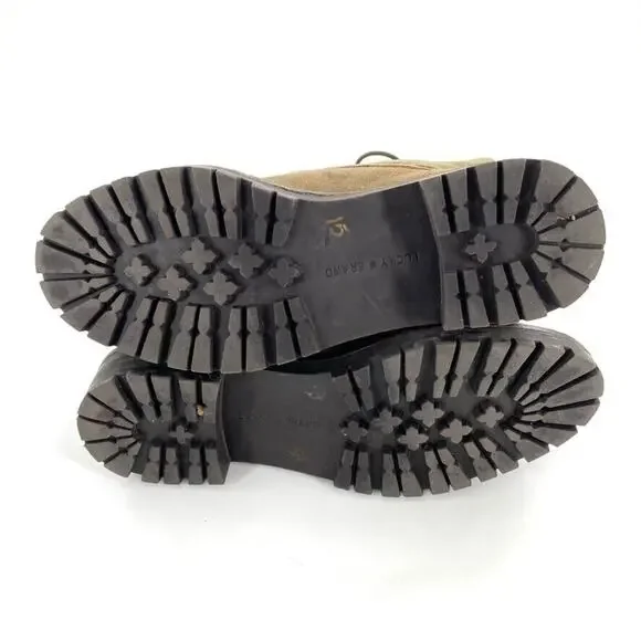 Lucky Brand‎ Idara Womens Ankle Combat Boots Army Green Suede Side Zip Sz 8.5 - Picture 3 of 9